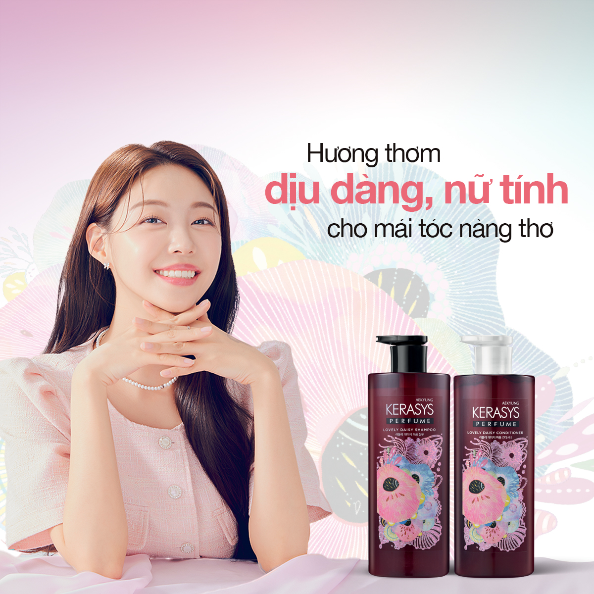 CẶP DẦU GỘI DẦU XẢ NƯỚC HOA HÀN QUỐC KERASYS PERFUME LOVELY DAISY - Ảnh 6