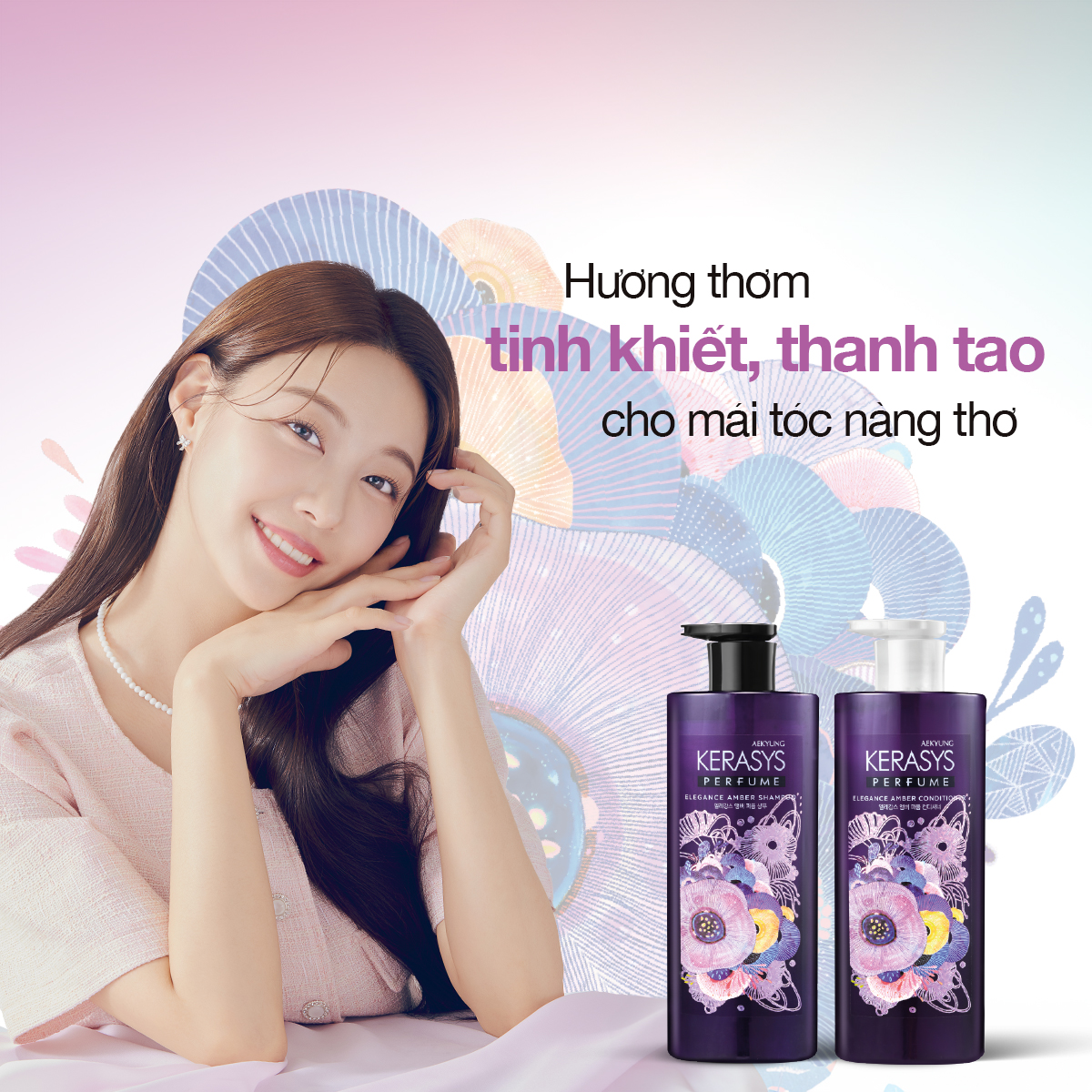CẶP DẦU GỘI DẦU XẢ NƯỚC HOA HÀN QUỐC KERASYS PERFUME ELEGANCE AMBER - Ảnh 6