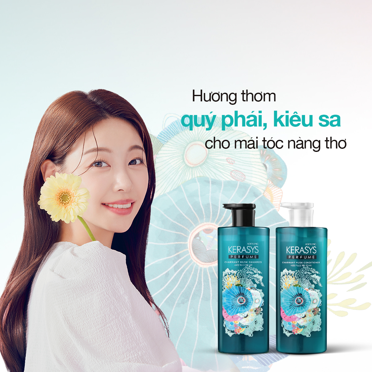 CẶP DẦU GỘI DẦU XẢ NƯỚC HOA CAO CẤP HÀN QUỐC KERASYS PERFUME CHARMANT MUSK - Ảnh 6