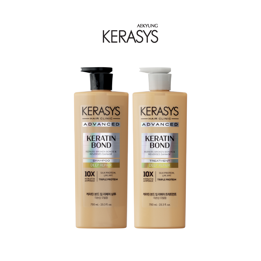 CẶP DẦU GỘI DẦU XẢ HÀN QUỐC KERASYS KERATIN BOND DEEP REPAIR