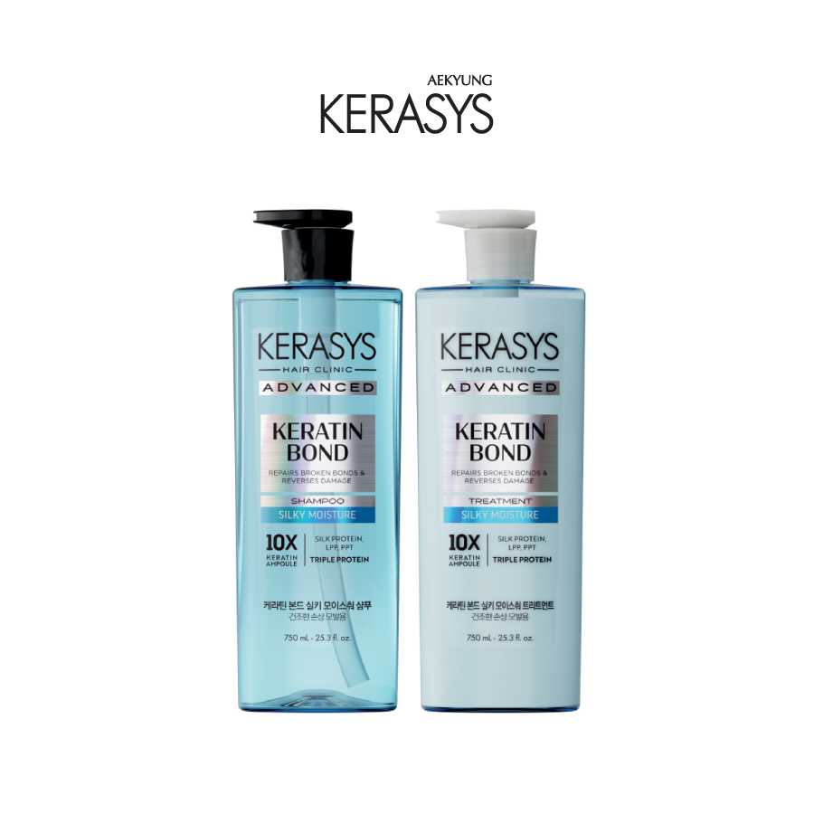 CẶP DẦU GỘI DẦU XẢ HÀN QUỐC KERASYS KERATIN BOND SILKY MOISTURE