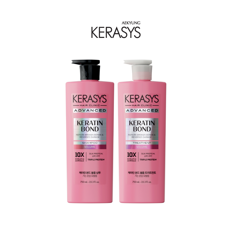 CẶP DẦU GỘI DẦU XẢ HÀN QUỐC KERASYS KERATIN BOND VOLUME