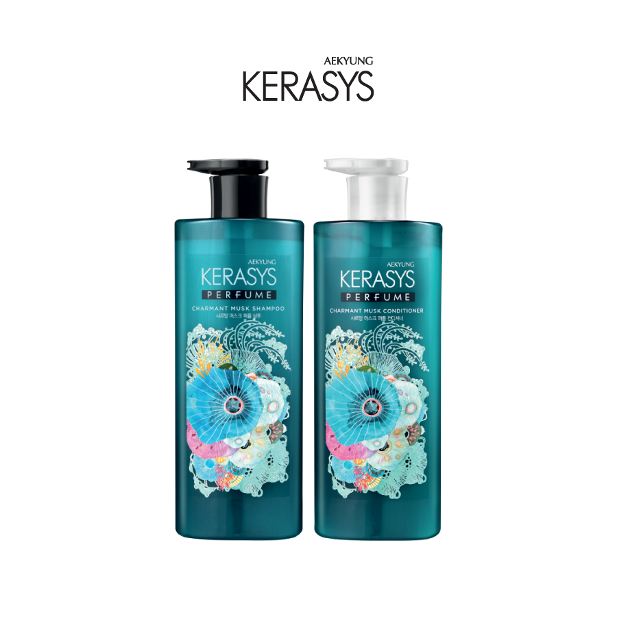 CẶP DẦU GỘI DẦU XẢ NƯỚC HOA CAO CẤP HÀN QUỐC KERASYS PERFUME CHARMANT MUSK