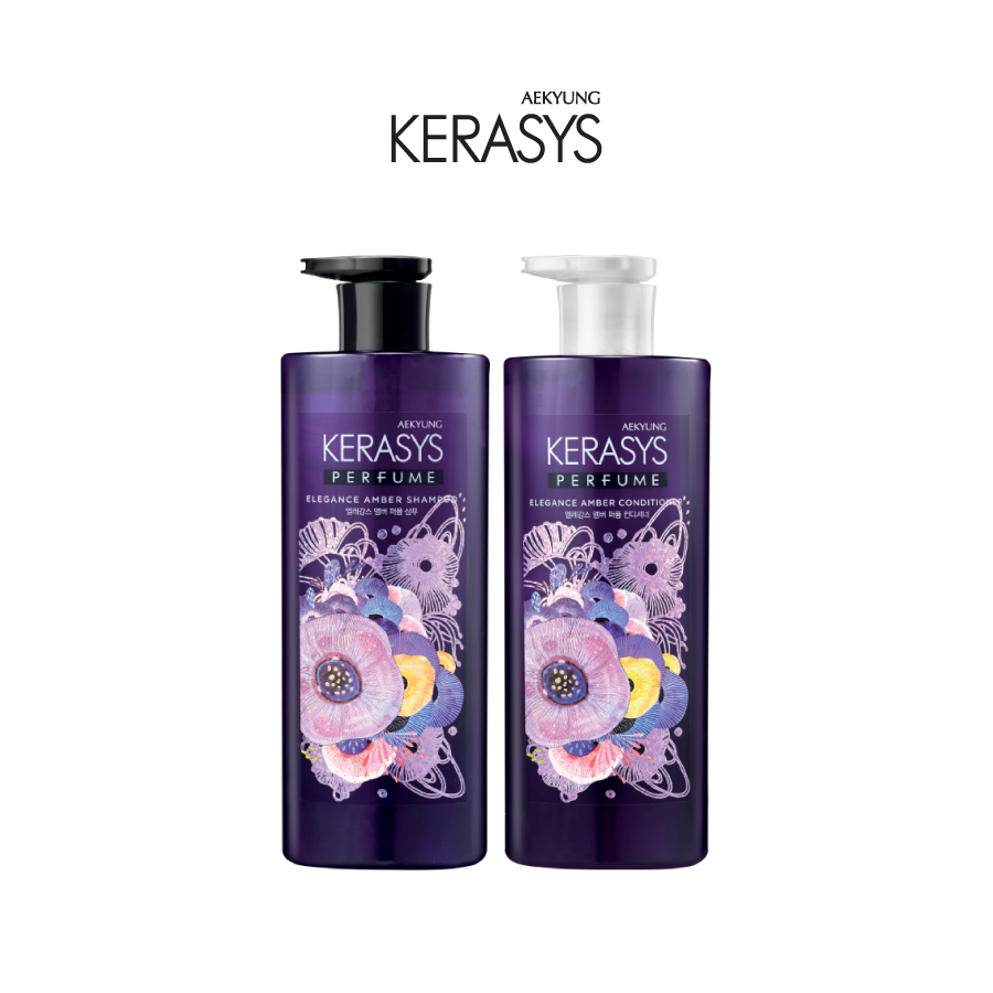 CẶP DẦU GỘI DẦU XẢ NƯỚC HOA HÀN QUỐC KERASYS PERFUME ELEGANCE AMBER